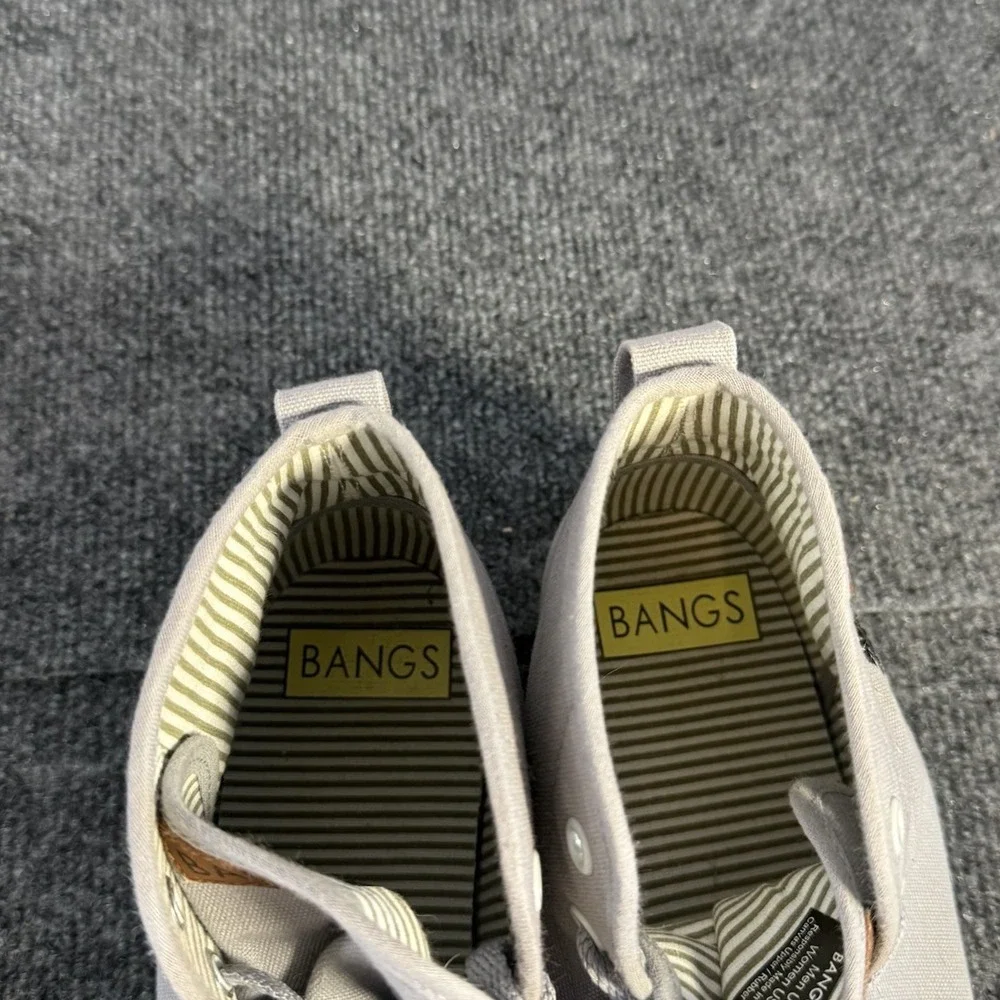 BANGS Gray Canvas High Top Sneakers Moon Forest Embroidered Women's 9.5